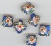 6 11mm Blue Cloisonné Flat Diamonds